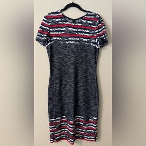 St. John Navy Knitted Wool Blend Dress Size 10